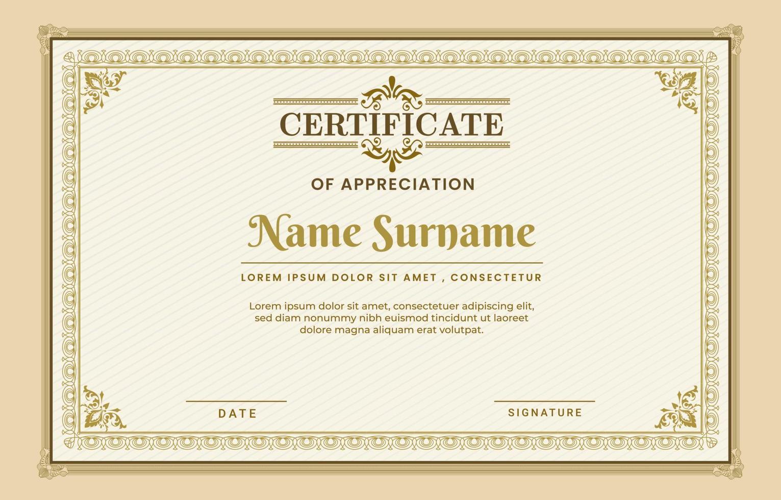 Victorian Classic Certificate Template vector