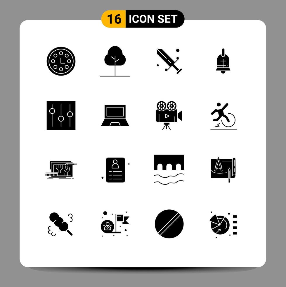 16 iconos creativos, signos y símbolos modernos de interfaz, esgrima básica, anillo de vacaciones, elementos de diseño vectorial editables vector