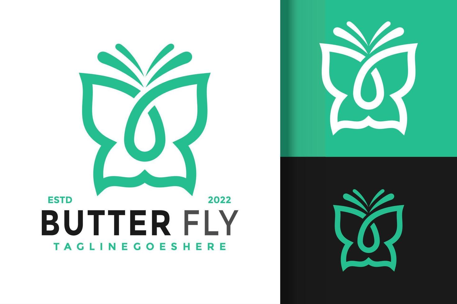 plantilla de ilustración vectorial de diseño de logotipo moderno de aceite de mariposa vector