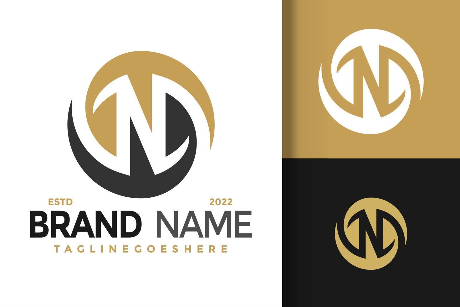 Letter N Monogram Logo Design Element Stock Vector Illustration Template