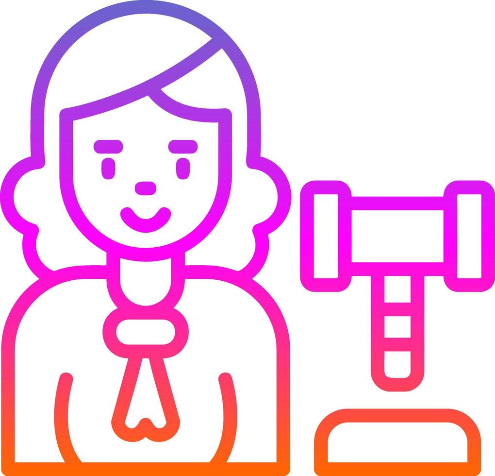 Judge Woman Vector Icon Design