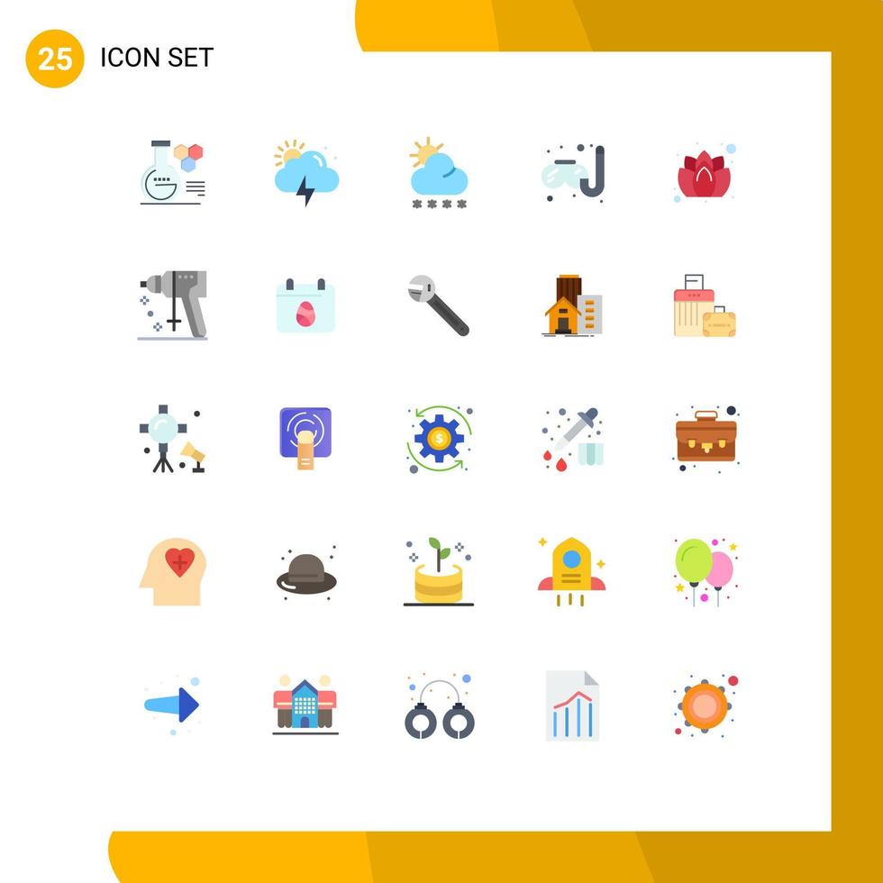 Stock Vector Icon Pack of 25 Line Signs and Symbols for spa bath soap snow hotel hobbies Editable Vector Design Elements