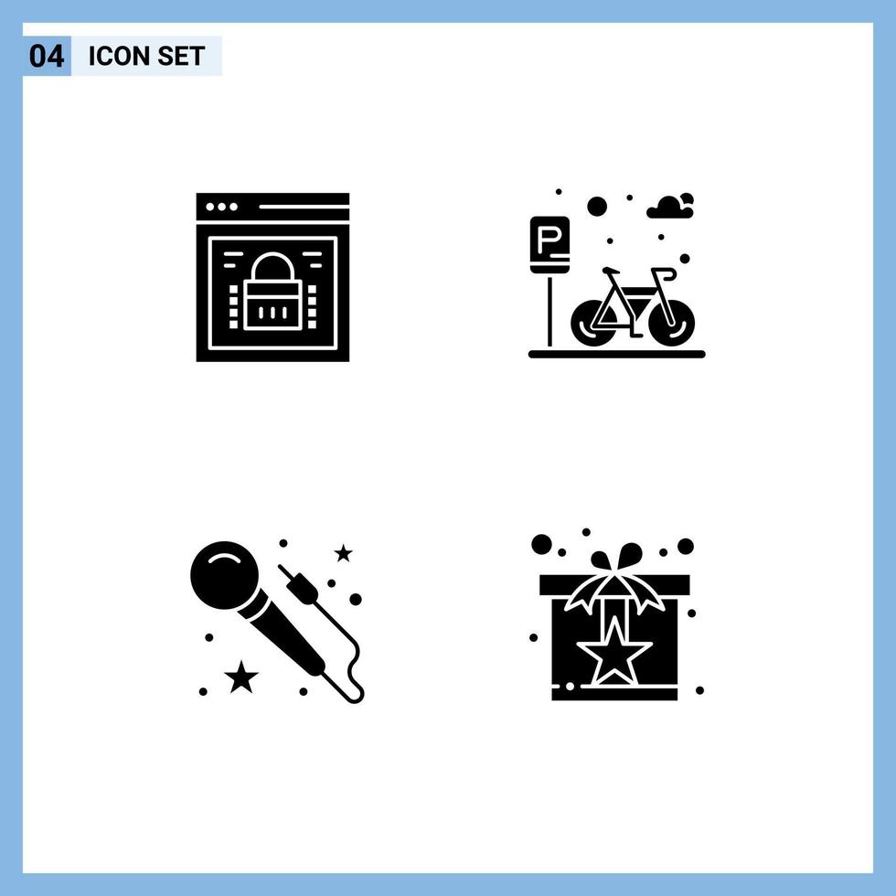 Stock Vector Icon Pack of Line Signs and Symbols for information security voice web lock park art Editable Vector Design Elements
