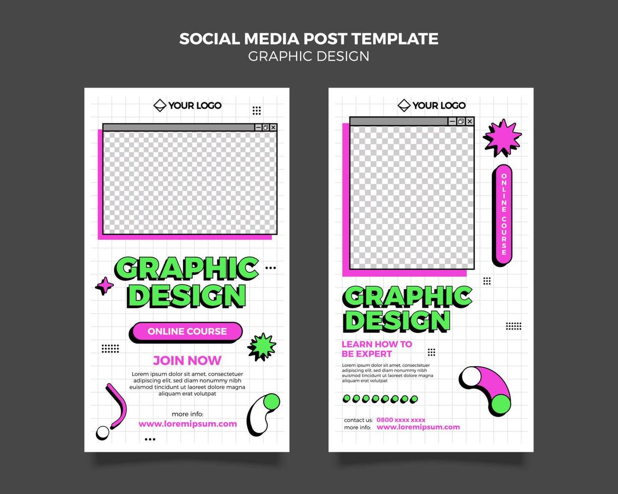 Graphic designer template, design courses template vector