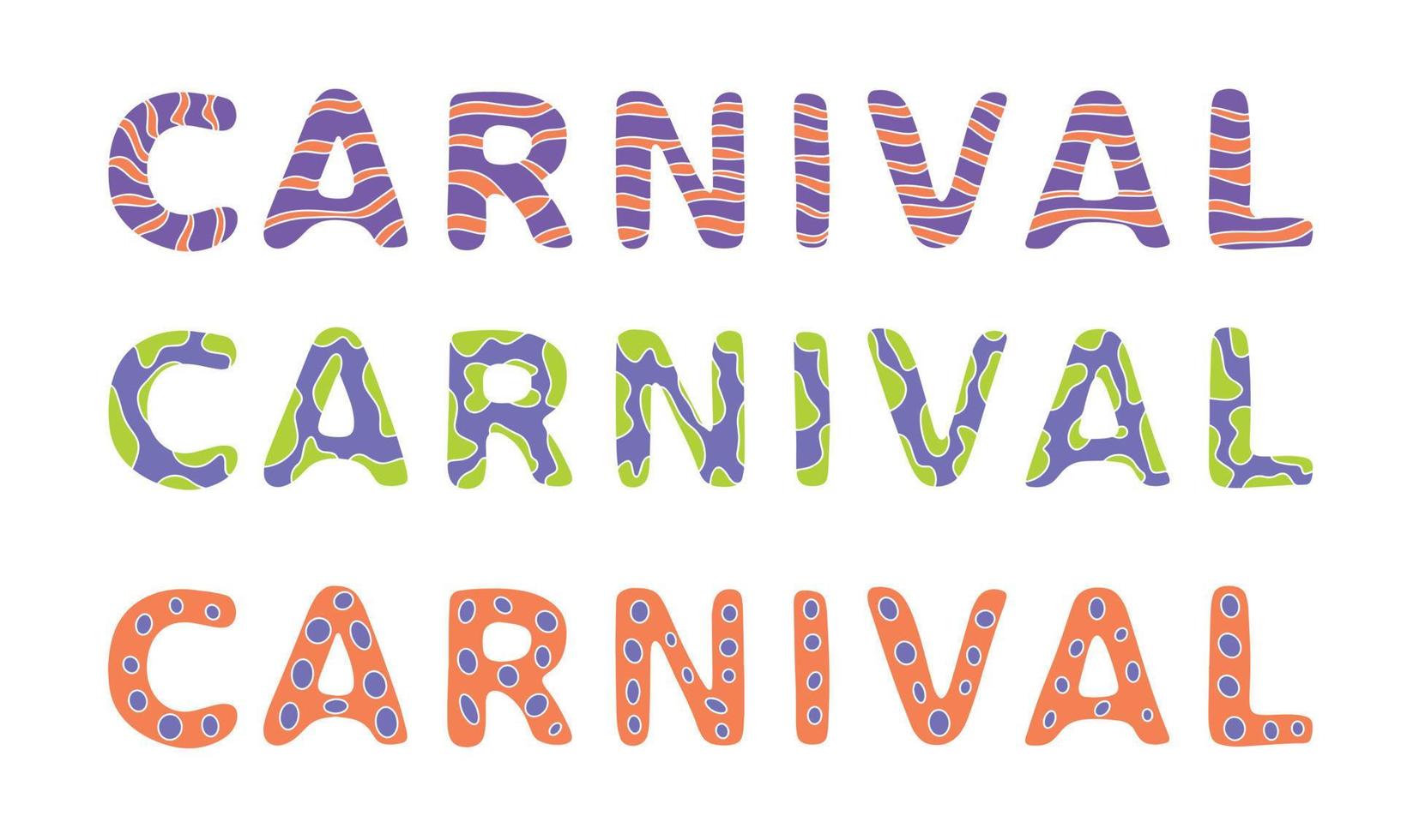 Hand draw word carnival lettering. vector illustration.