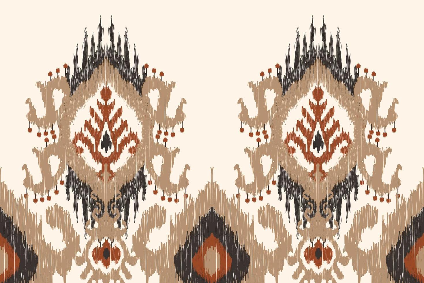 bordado floral ikat paisley sobre fondo blanco.patrón oriental étnico geométrico tradicional.ilustración vectorial abstracta de estilo azteca.diseño para textura,tela,ropa,envoltura,decoración,bufanda. vector