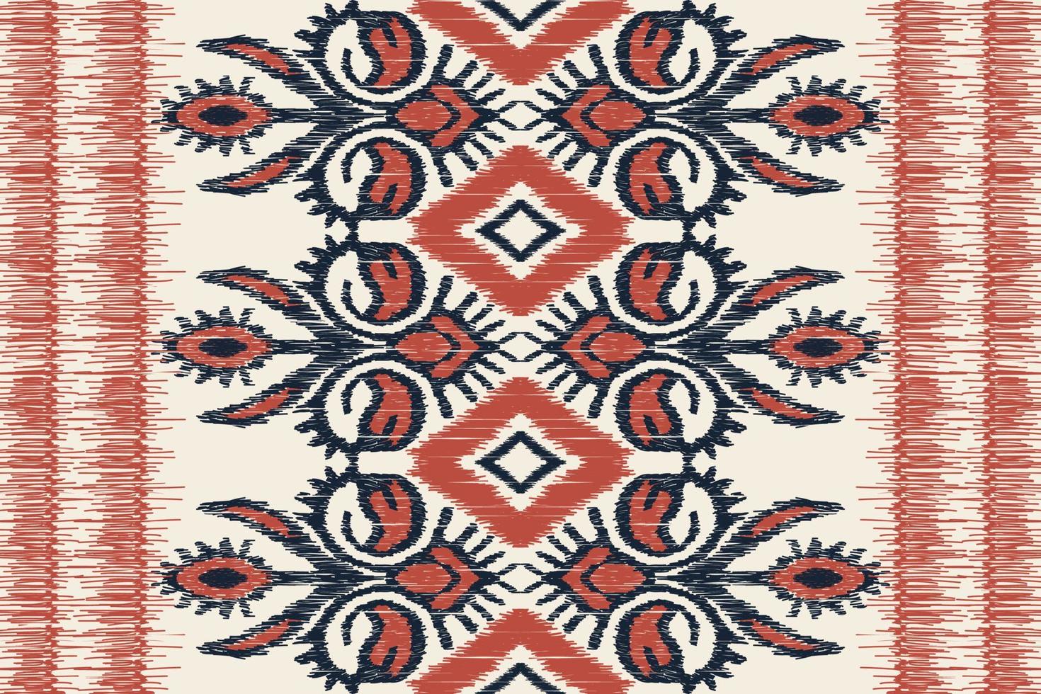 bordado floral ikat paisley sobre fondo blanco.patrón oriental étnico geométrico tradicional.ilustración vectorial abstracta de estilo azteca.diseño para textura,tela,ropa,envoltura,decoración,bufanda. vector