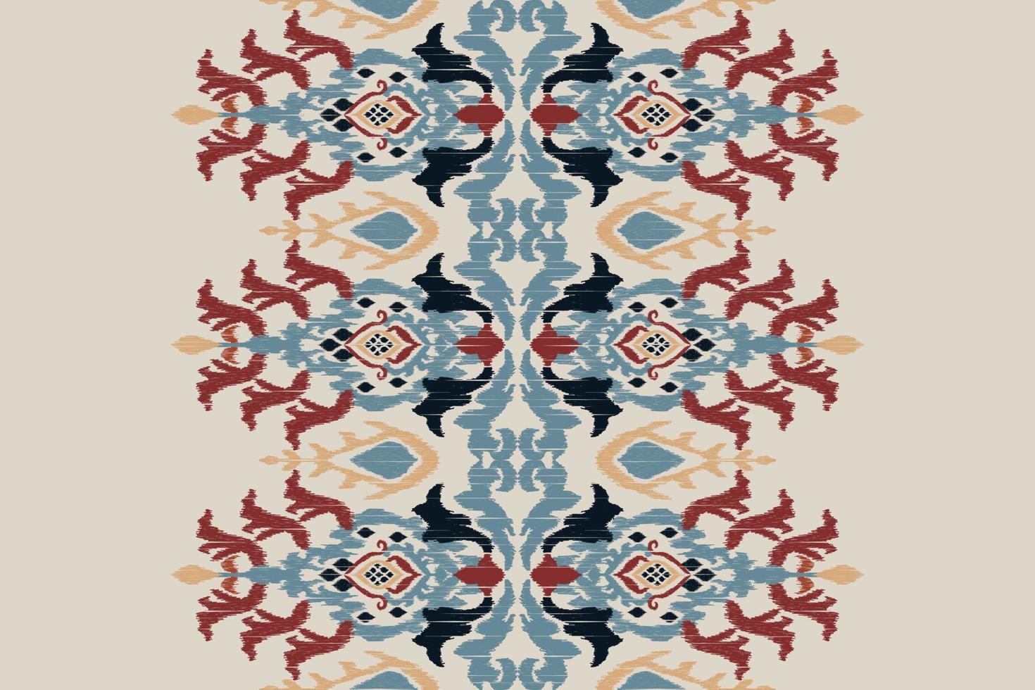 Ikat paisley embroidery on gray background.geometric ethnic oriental seamless pattern traditional.Aztec style abstract vector illustration.design for texture,fabric,clothing,wrapping,carpet,print.