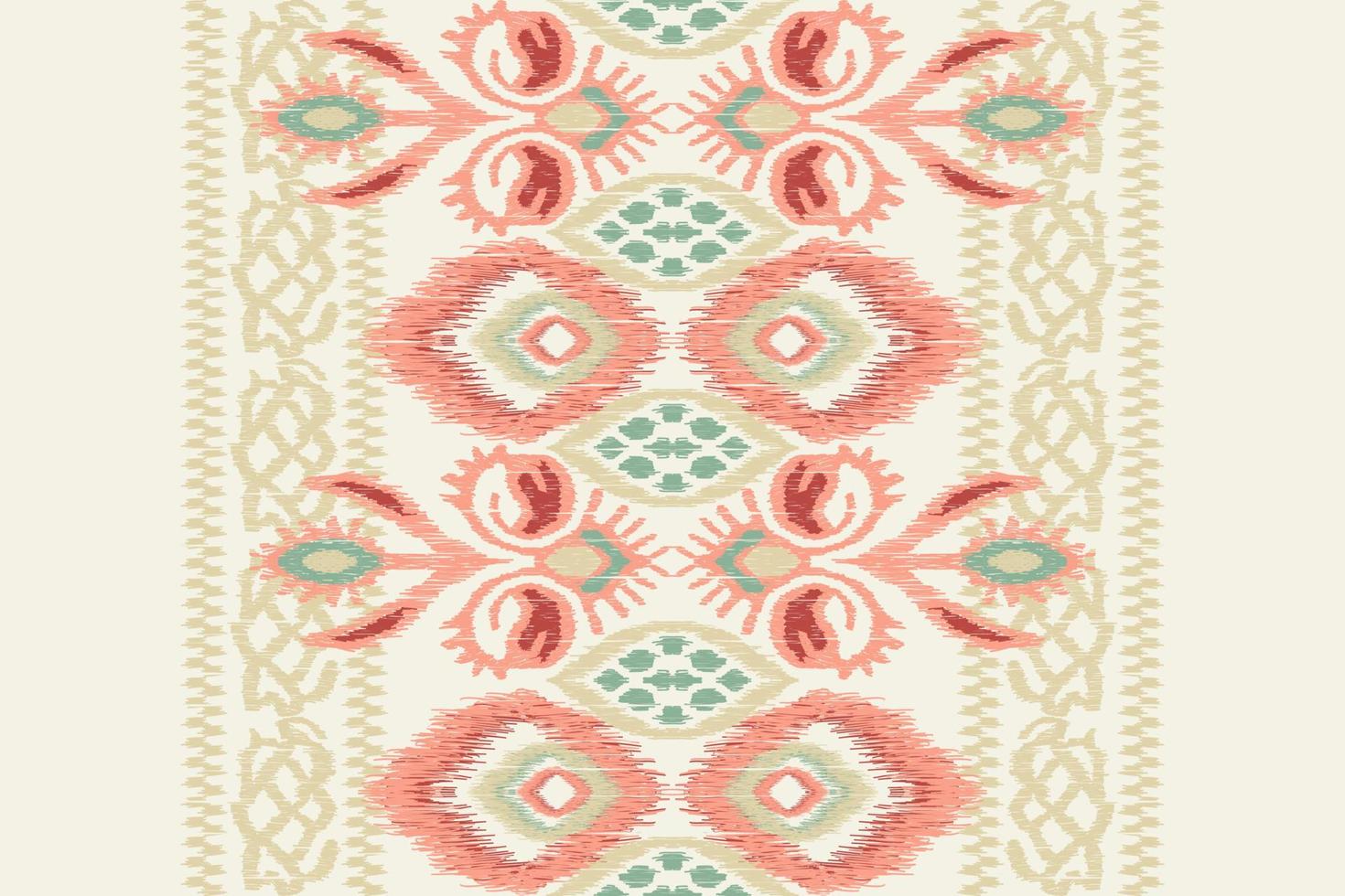 bordado floral ikat paisley sobre fondo blanco.patrón oriental étnico geométrico tradicional.ilustración vectorial abstracta de estilo azteca.diseño para textura,tela,ropa,envoltura,decoración,bufanda. vector