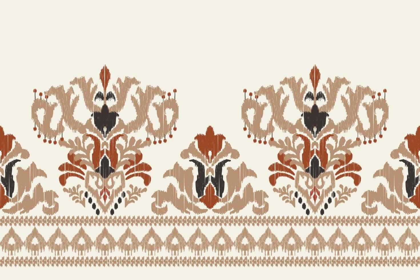 bordado floral ikat paisley sobre fondo blanco.patrón oriental étnico geométrico tradicional.ilustración vectorial abstracta de estilo azteca.diseño para textura,tela,ropa,envoltura,decoración,bufanda. vector