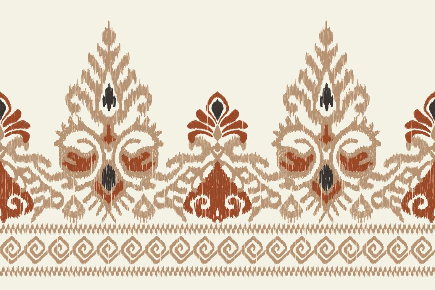 bordado de paisley floral ikat sobre fondo blanco.patrón oriental étnico geométrico tradicional.ilustración vectorial abstracta de estilo azteca.diseño para textura,tela,ropa,envoltura,decoración,sarong. vector