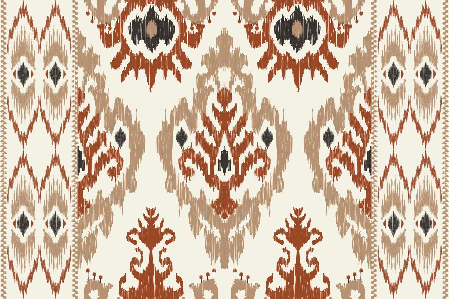 Ikat floral paisley embroidery on white background.geometric ethnic oriental pattern traditional.Aztec style abstract vector illustration.design for texture,fabric,clothing,wrapping,decoration,sarong.