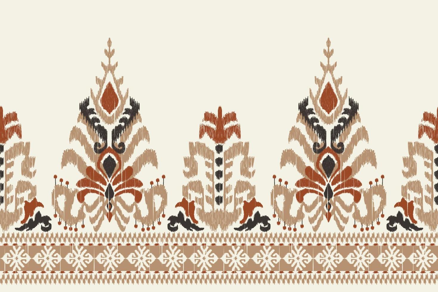 bordado de paisley floral ikat sobre fondo blanco.patrón oriental étnico geométrico tradicional.ilustración vectorial abstracta de estilo azteca.diseño para textura,tela,ropa,envoltura,decoración,sarong. vector