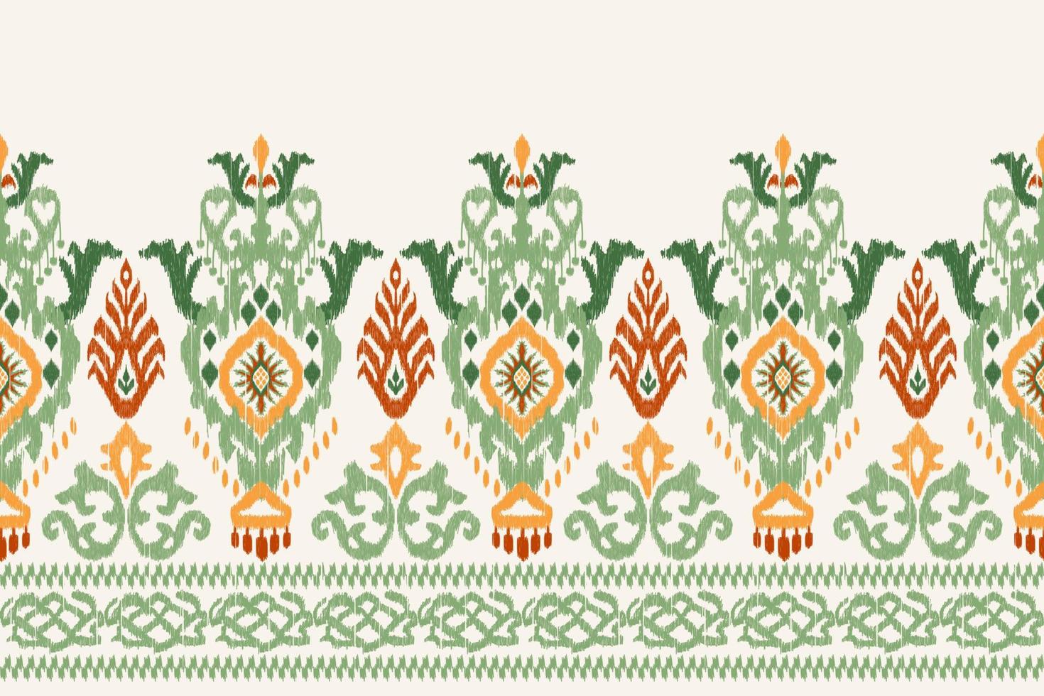 bordado de paisley floral ikat sobre fondo blanco.patrón oriental étnico geométrico tradicional.ilustración vectorial abstracta de estilo azteca.diseño para textura,tela,ropa,envoltura,decoración,sarong. vector