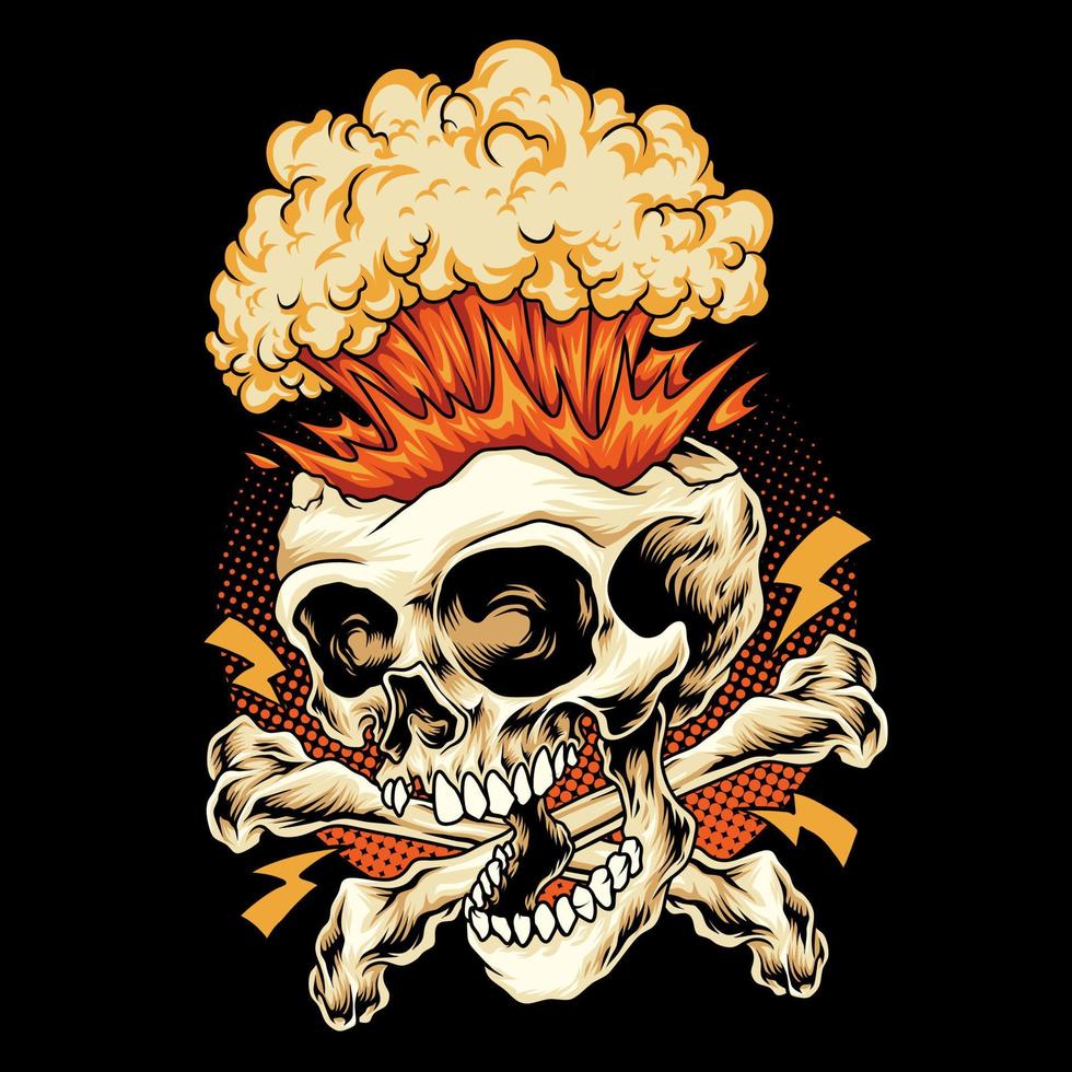 Skull head exploded vector