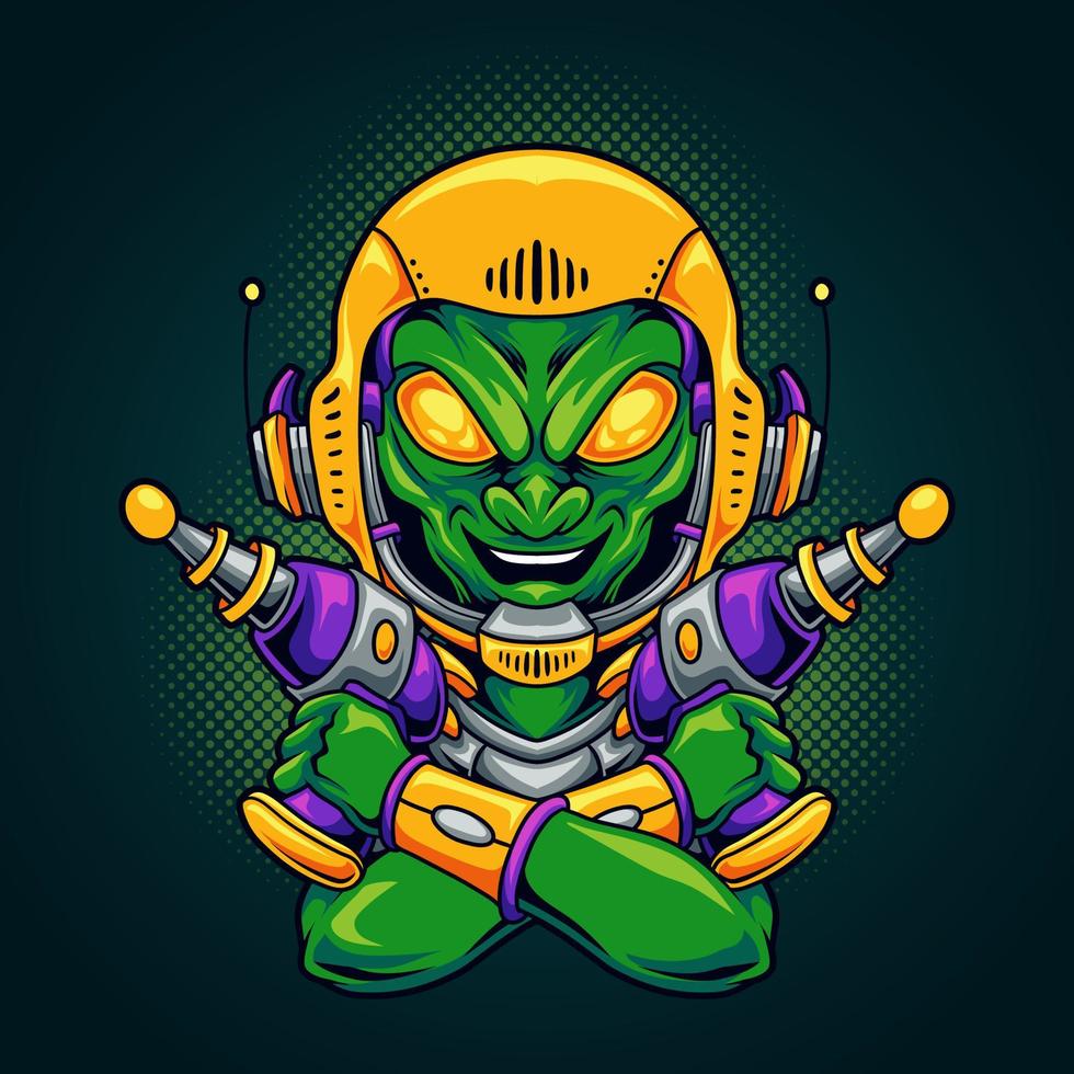 Alien space soldier vector
