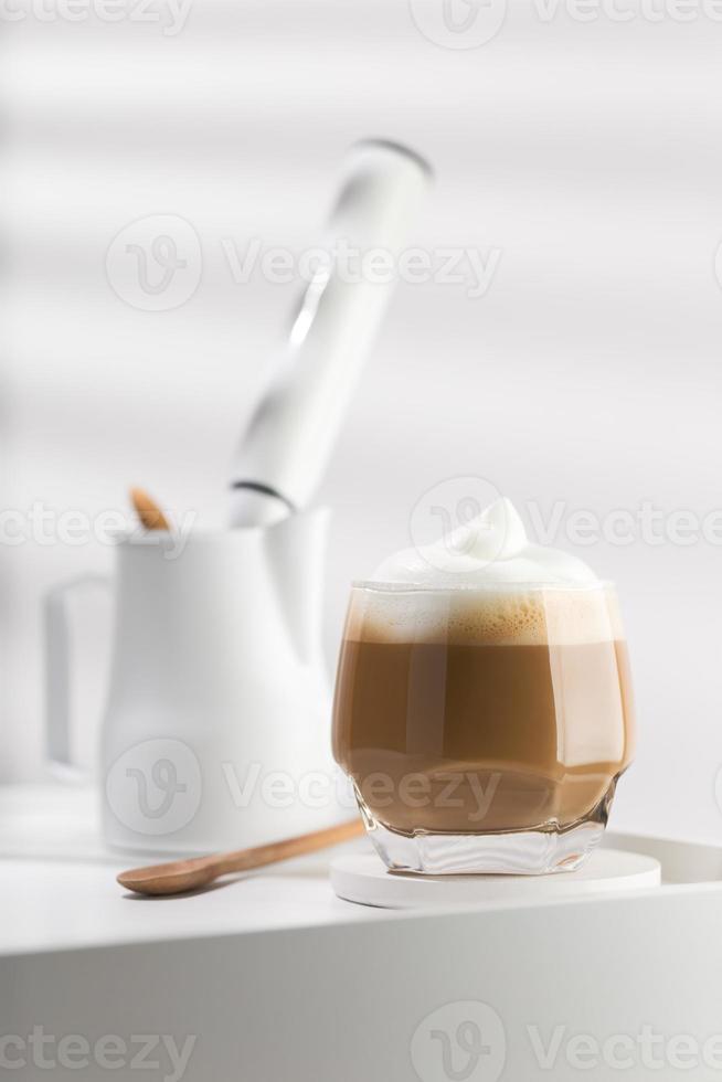 Cappuccino with a milk froth photo