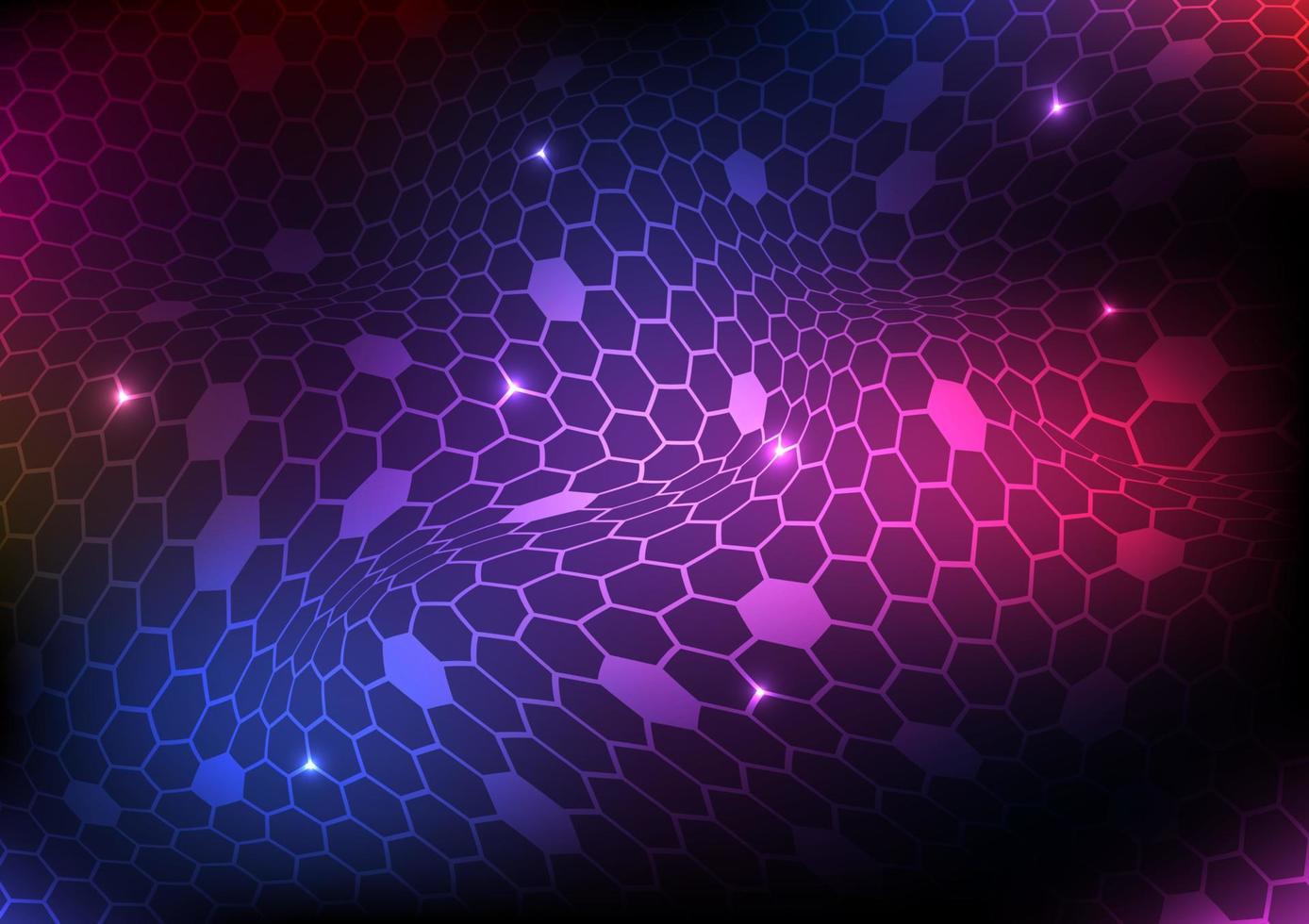 Digital Hexagon Net Honeycomb Purple Background vector