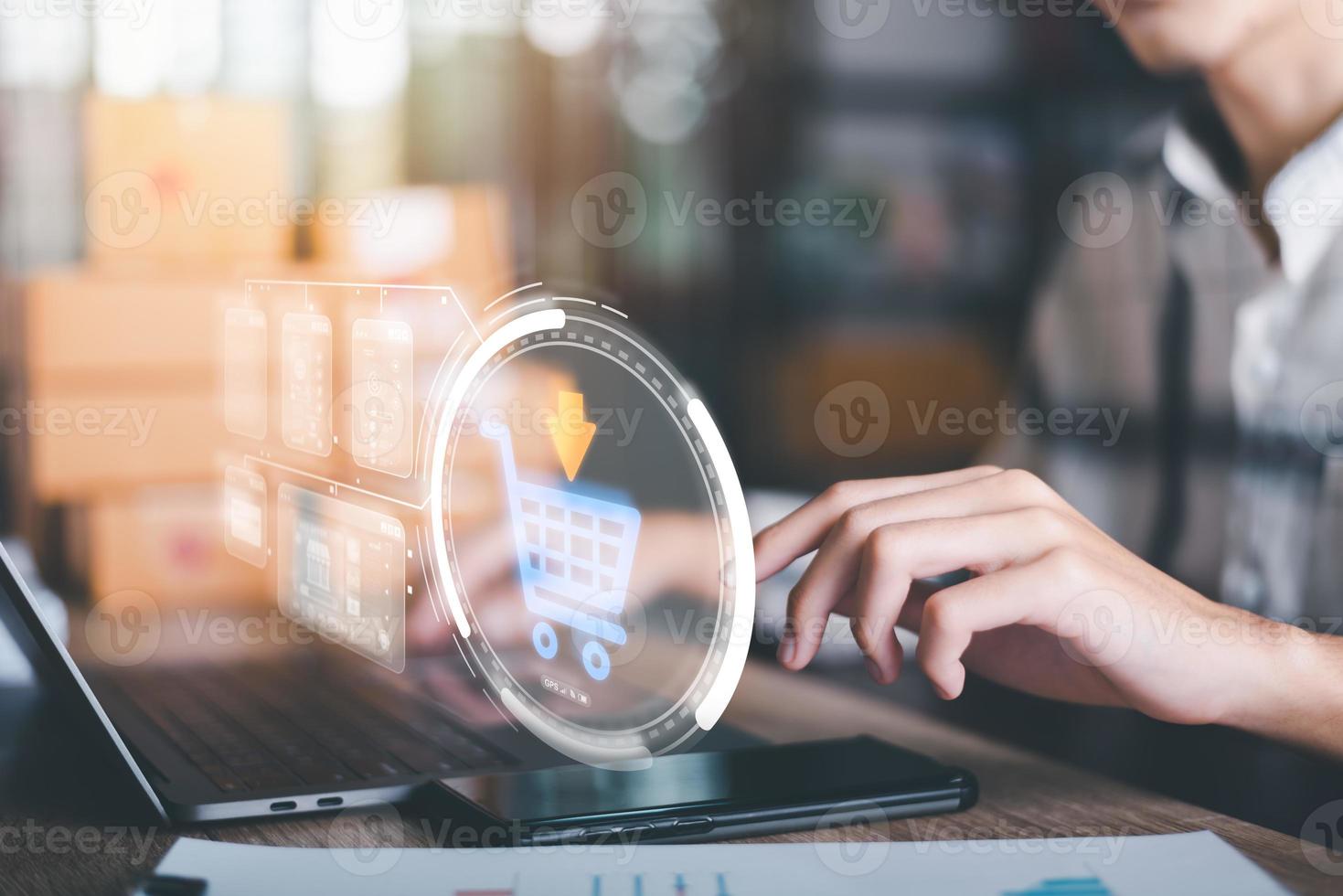 Analysis of online merchandising business reports, with charts and