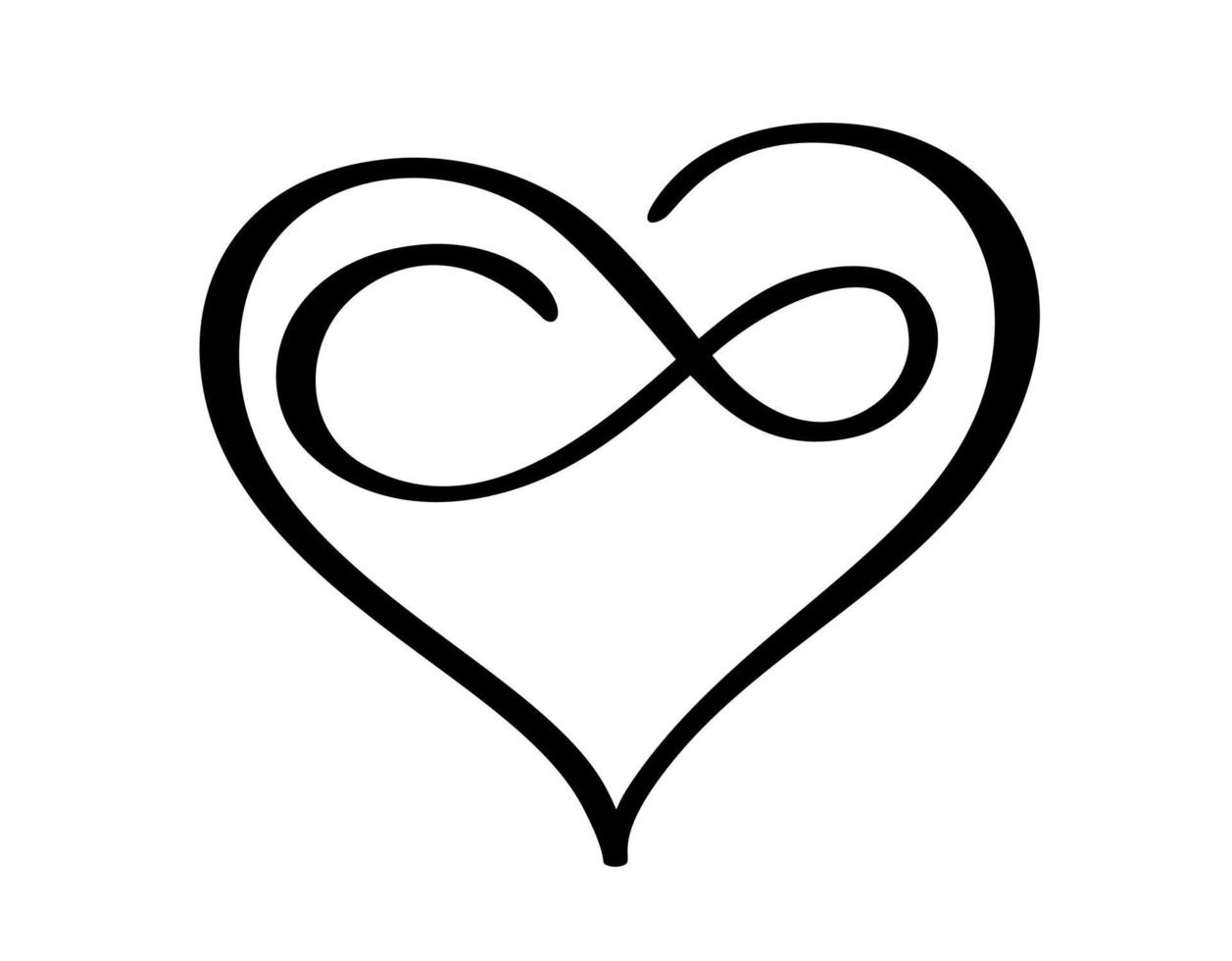 Vector heart love sign forever. Infinity valentine day romantic symbol logo linked, join, passion and wedding icon. Template for card, poster. Design flat element illustration