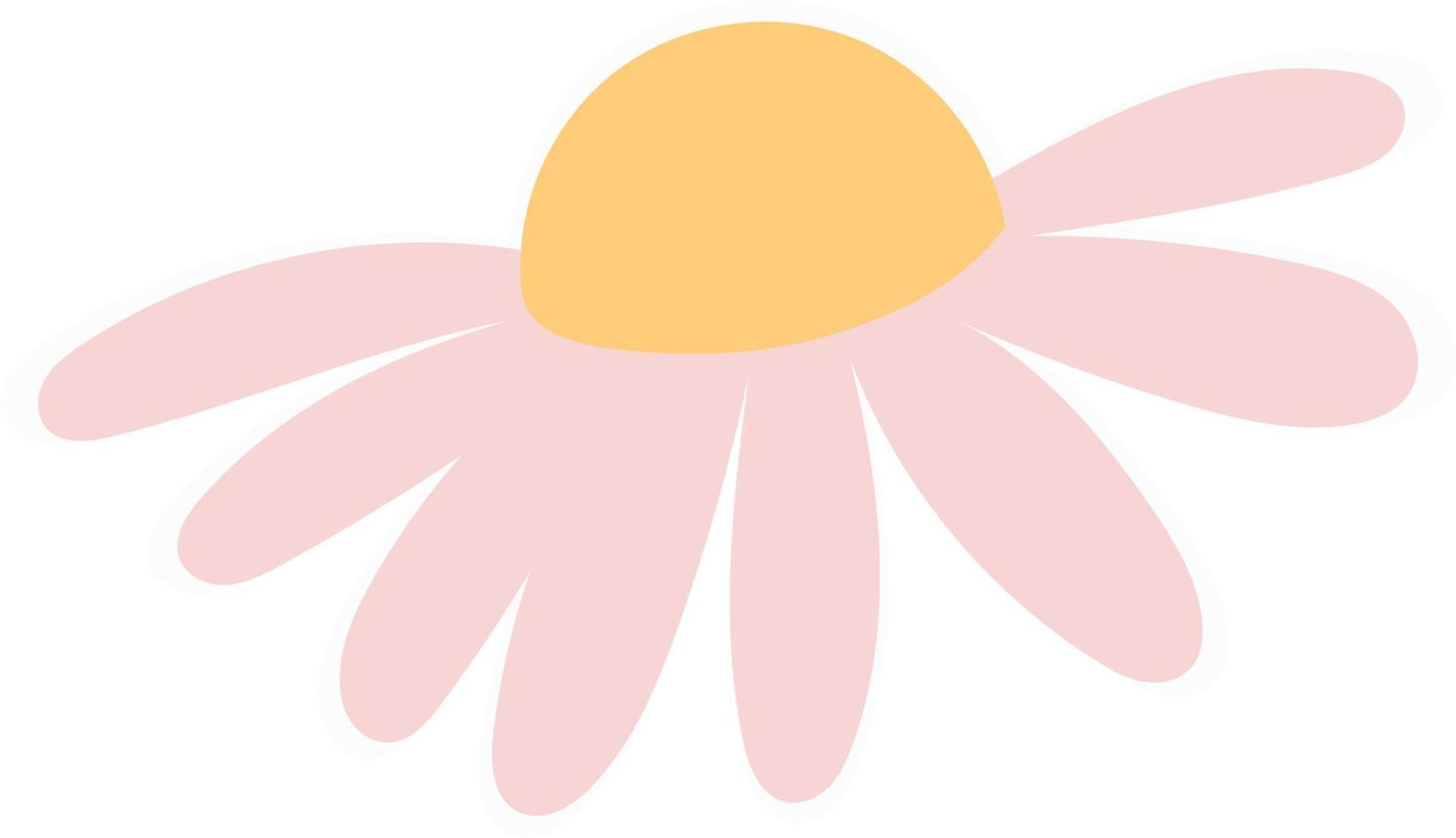 Chamomile flower pink sticker. vector