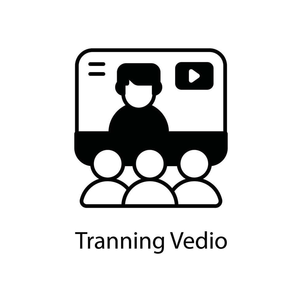 entrenamiento video vector contorno negocio e icono de estilo financiero. eps 10
