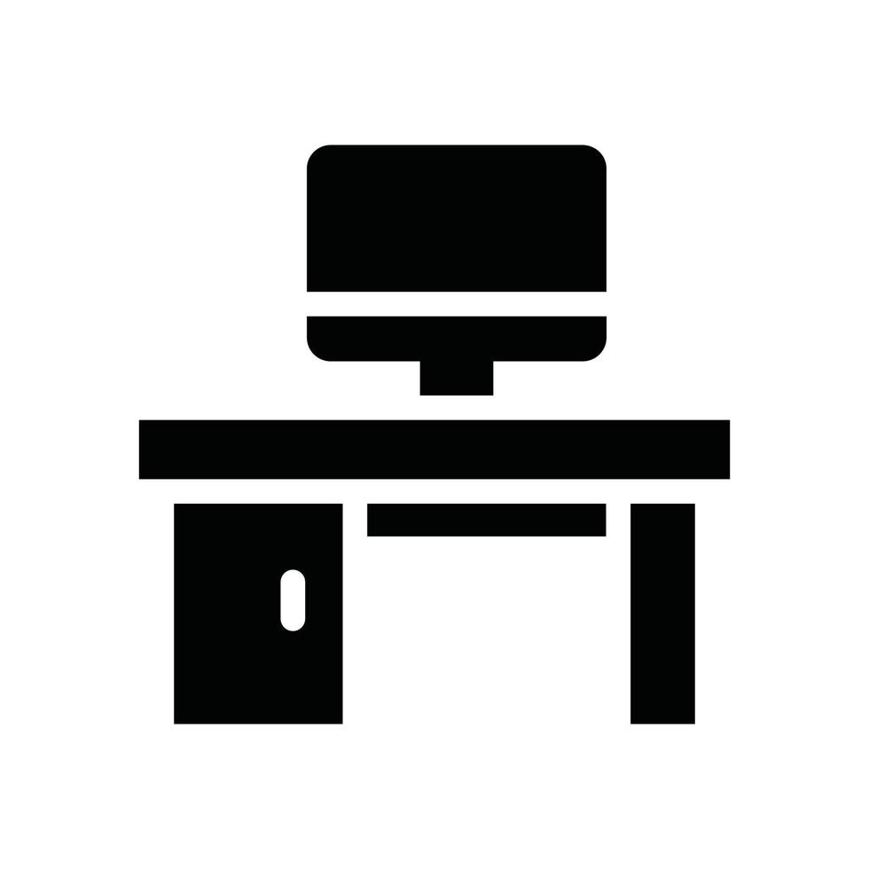 System Desk Vector Icon  Solid EPS 10 file