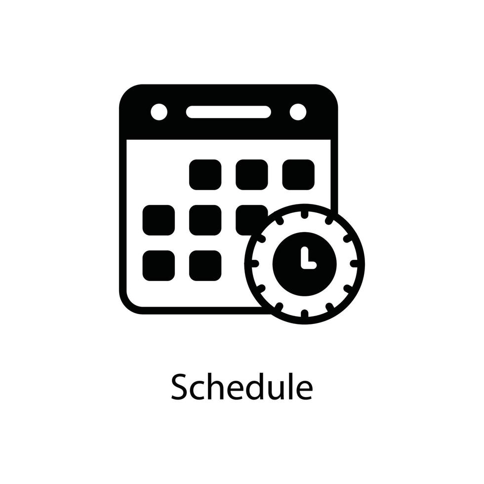 Schedule Vector outline Business and Finanace  Style Icon. EPS 10