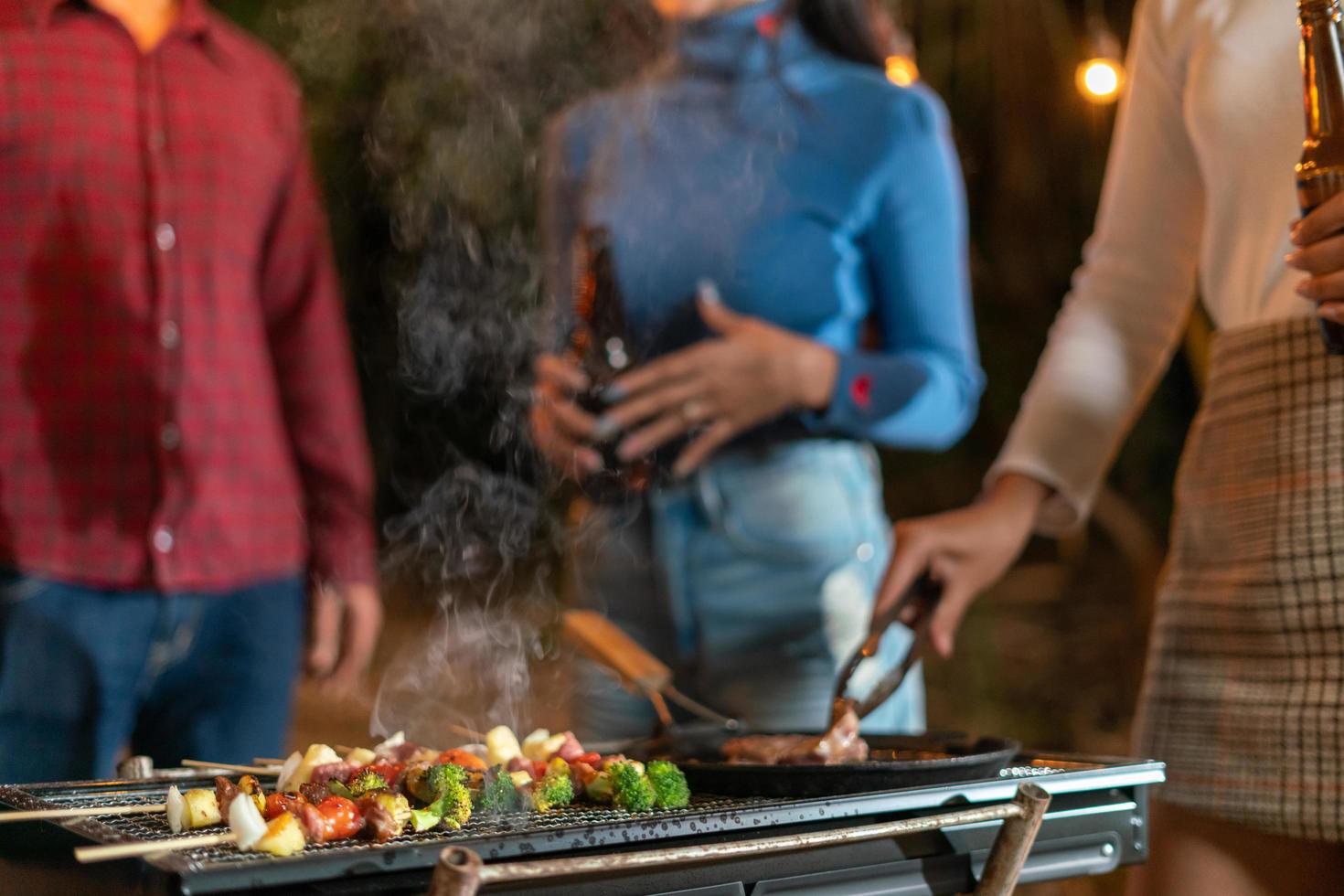 Close-up photo of a barbecue party