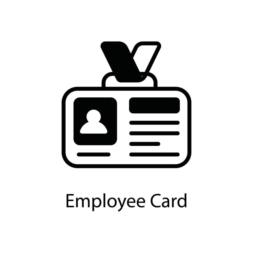 Employee Card Vector outline Business and Finanace   Style Icon. EPS 10