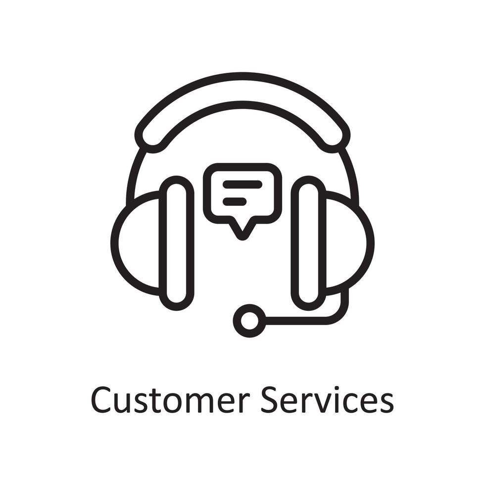 ilustración de diseño de icono de esquema de servicios al cliente. símbolo de alojamiento web y servicios en la nube en el archivo eps 10 de fondo blanco vector