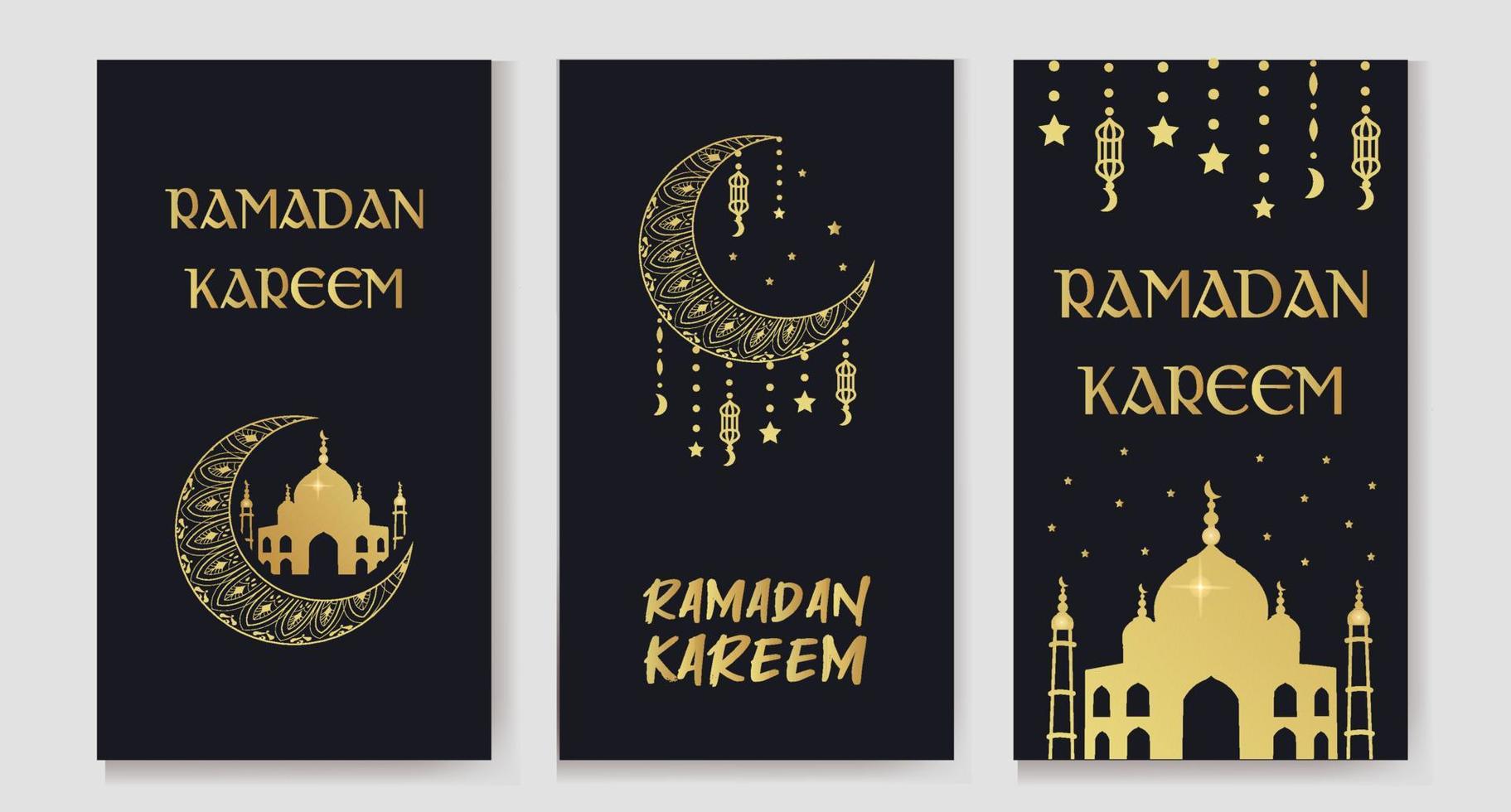 Ramadan Kareem. Islamic festival community prayers template for story, banner, card, poster, background vector