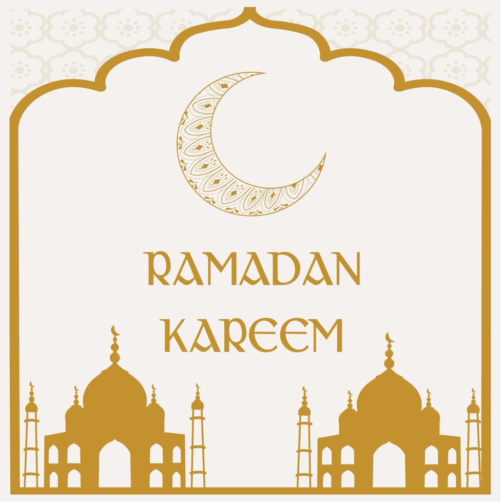 Ramadan Kareem. Islamic festival community prayers template for post, banner, card, poster, background. vector