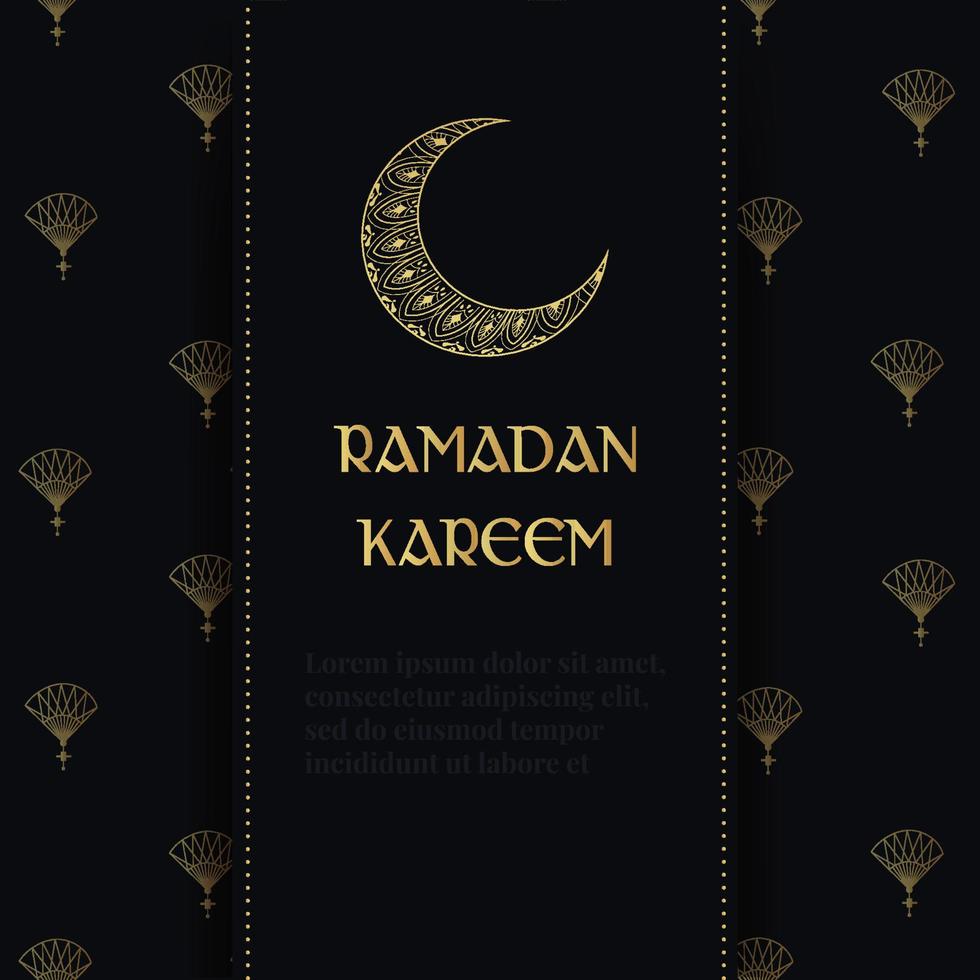 Ramadan Kareem. Islamic festival community prayers template for post, banner, card, poster, background. vector