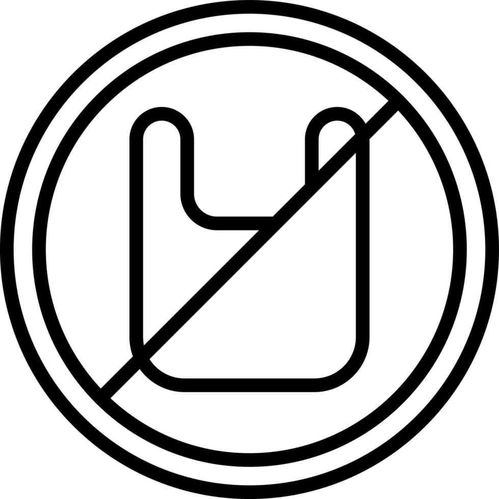 No Plastic Bags Vector Icon Design