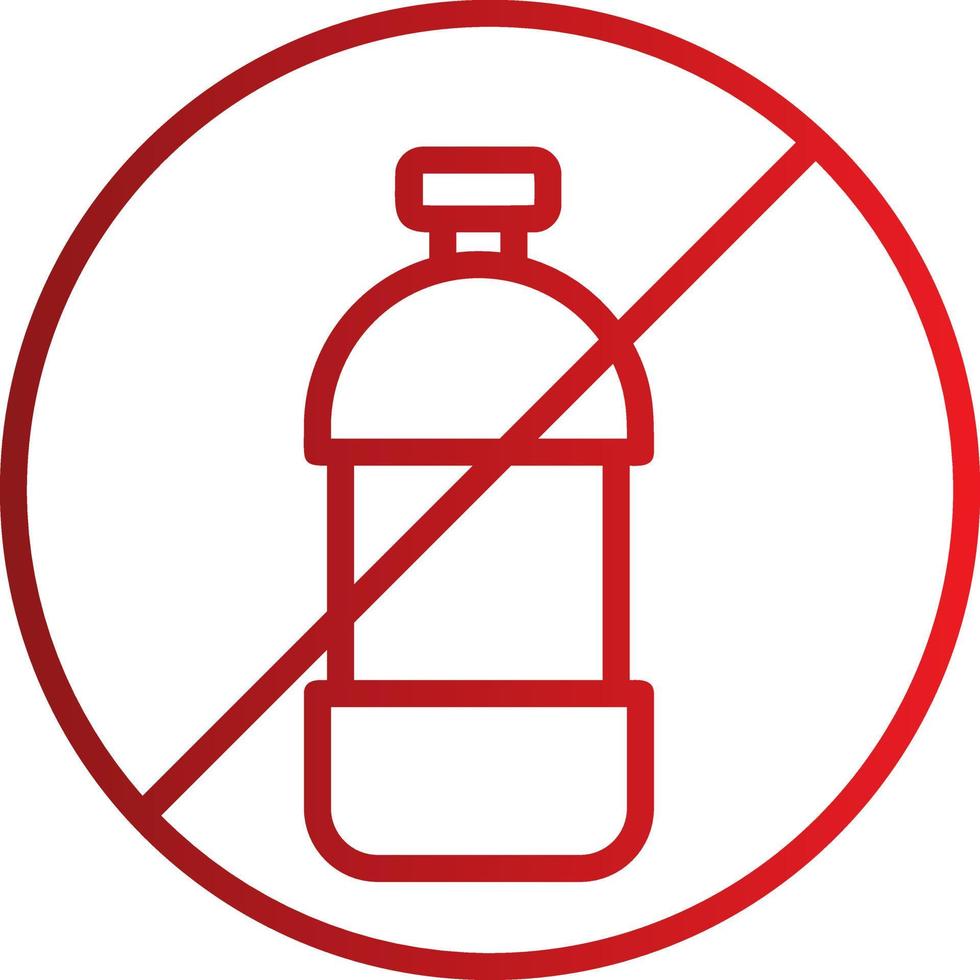 No Water Bottle Vector Icon