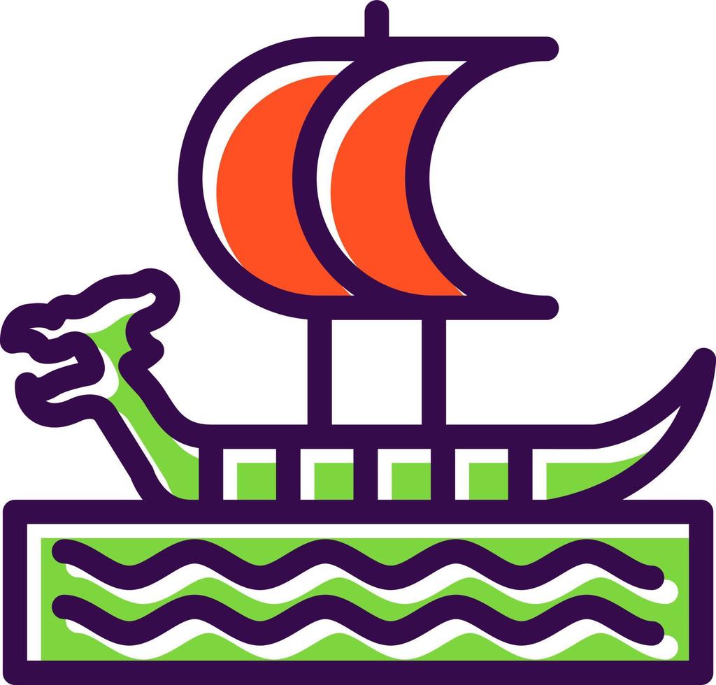 diseño de icono de vector de barco vikingo