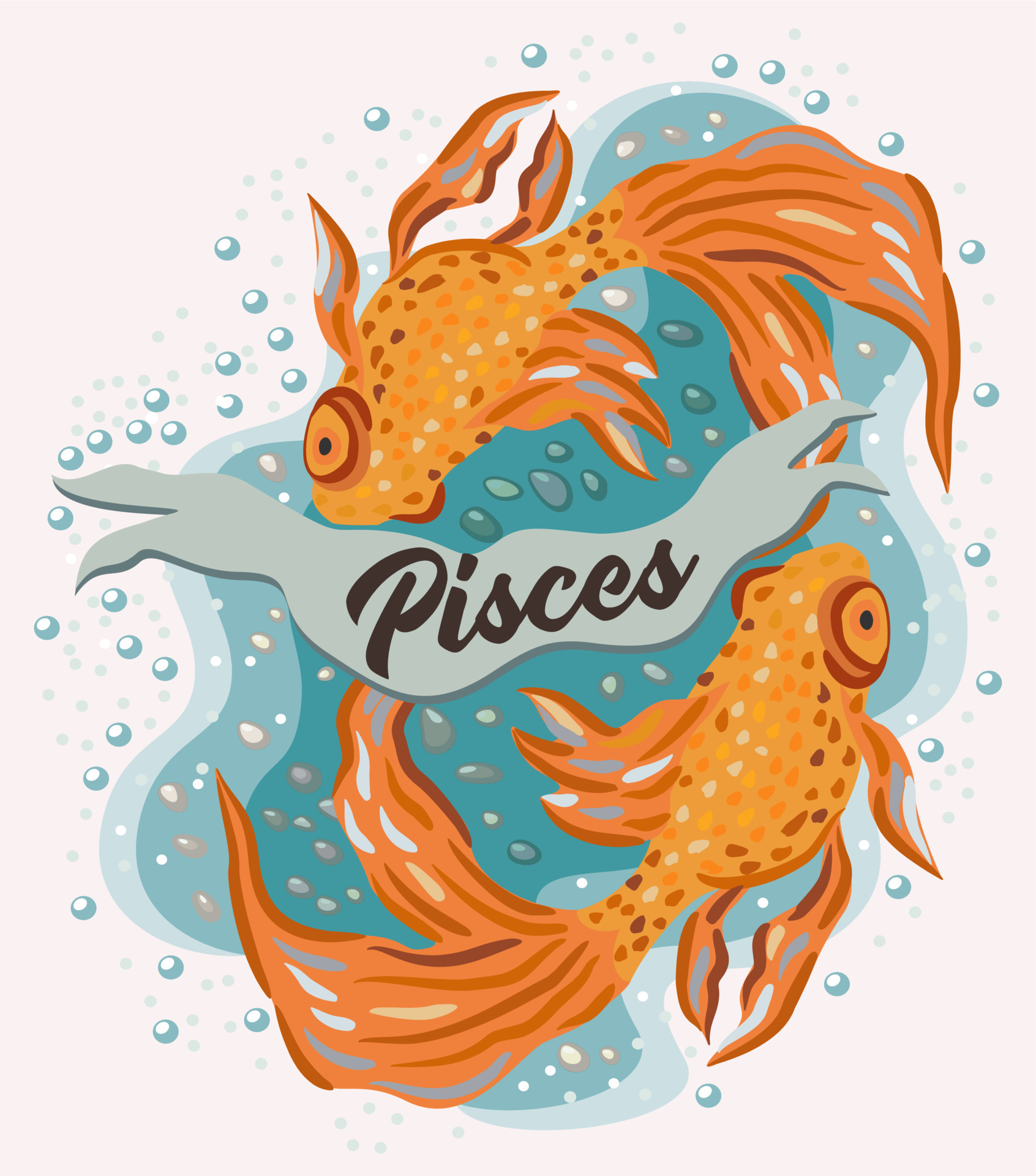 Pisces. Zodiac sign. Vector isolated composition with lettering on light background. Horoscope concept. Two golden fishes swimming in a water. 17018627 Vector Art at Vecteezy Pisces. Zodiac sign. Vector isolated composition with lettering on light background. Horoscope concept. Two golden fishes swimming in a water. 17018627 Vector Art at Vecteezy
