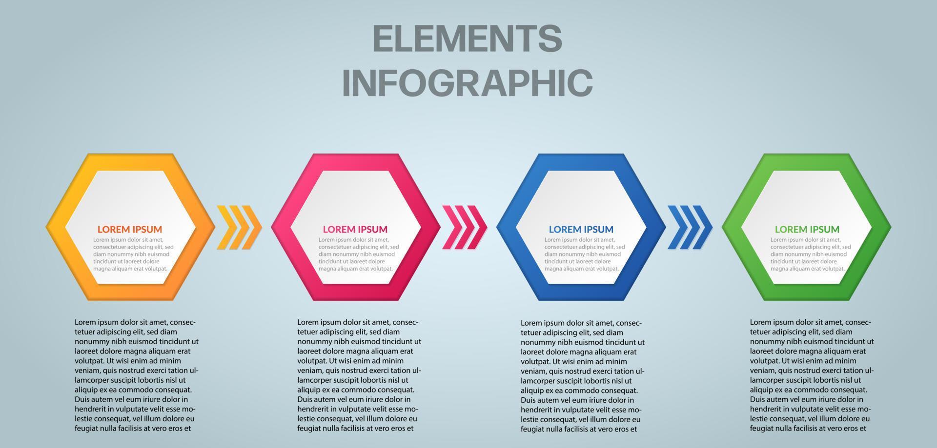 Business Infographic. Infographic design template. The Infographic hexagons can be used for workflow layouts, diagrams, banners, and Web design. Vector illustration Timeline infographics design