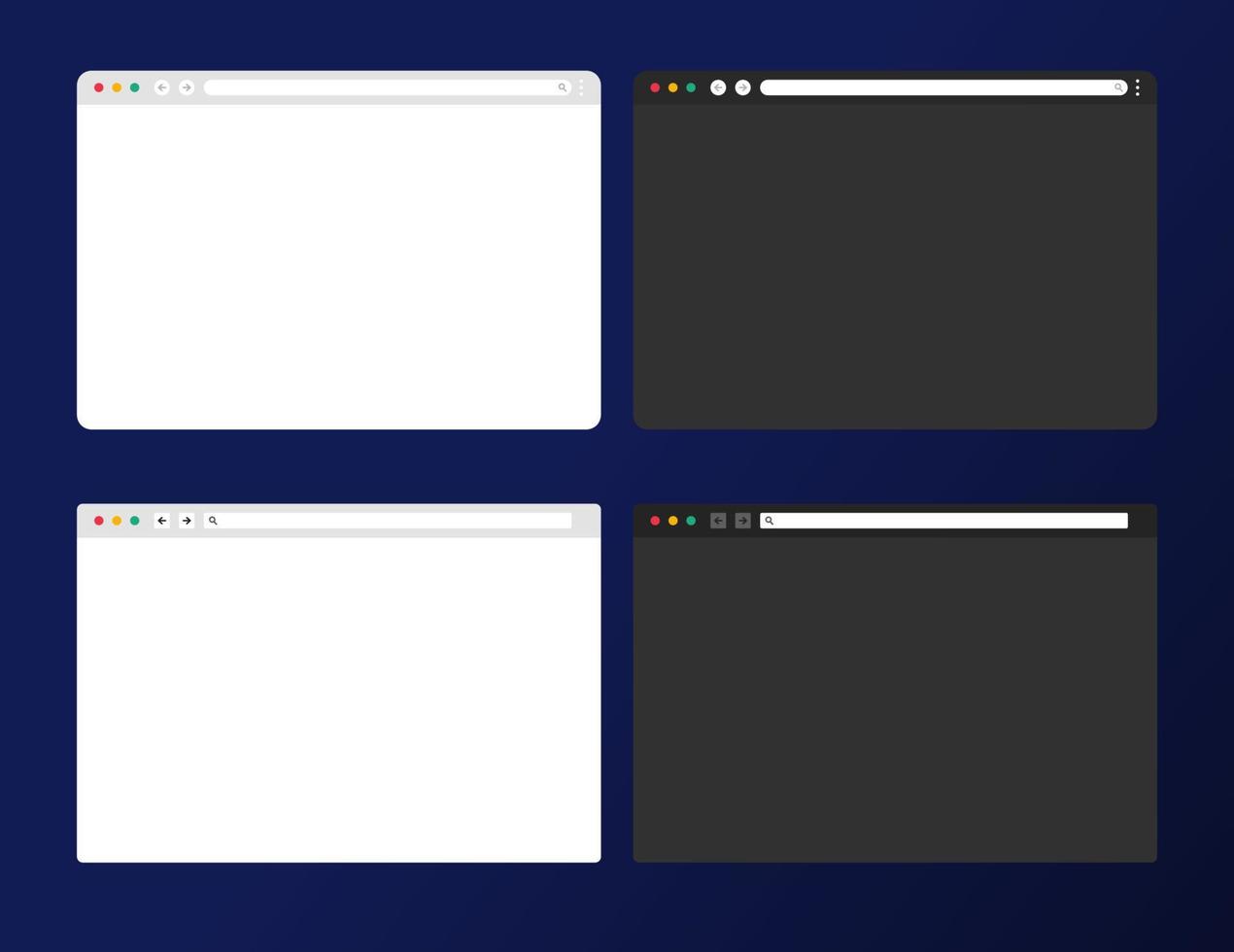Internet browser window mockup. Internet page blank template. vector