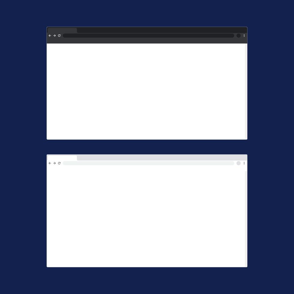 Internet browser window mockup. Internet page blank template. vector