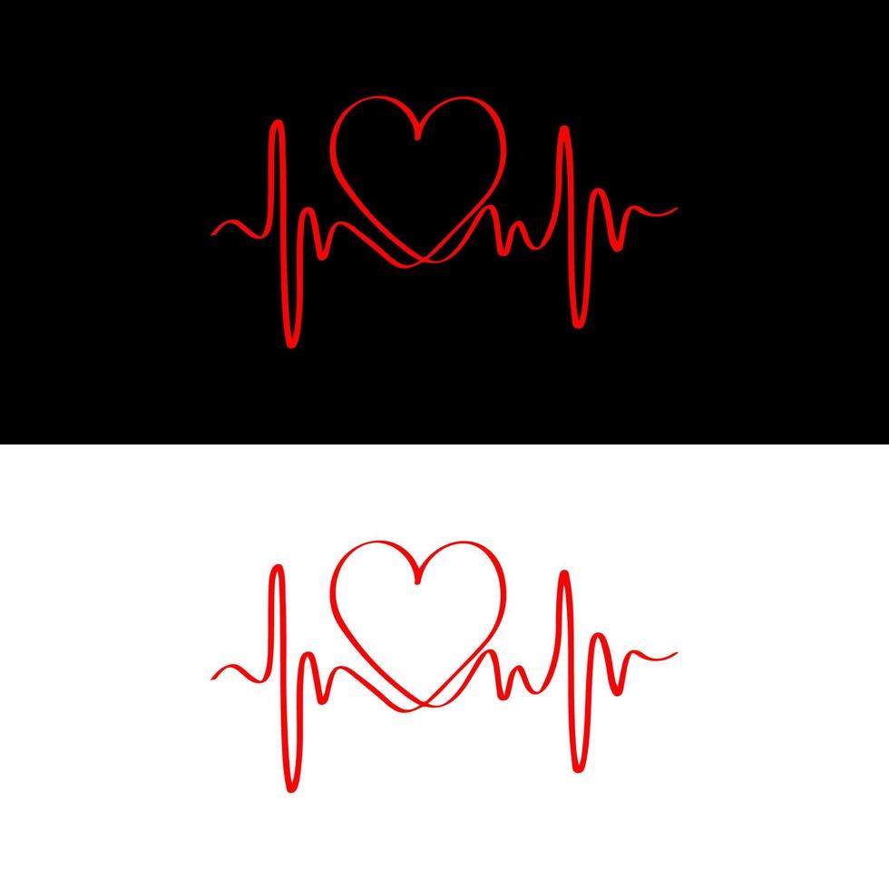 Heartbeat one line concept. Pulse, cardiogram vector symbol.