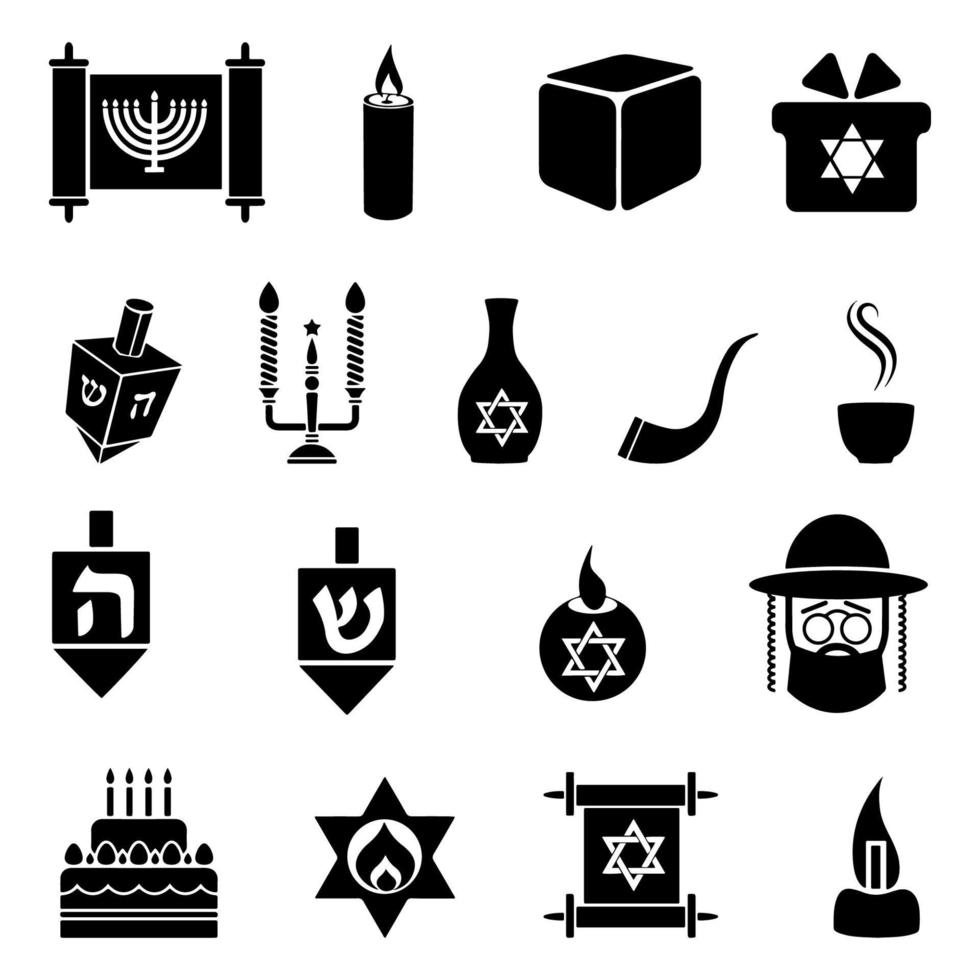 Jewish vector symbols collection. Symbols of the Jewish Faith.