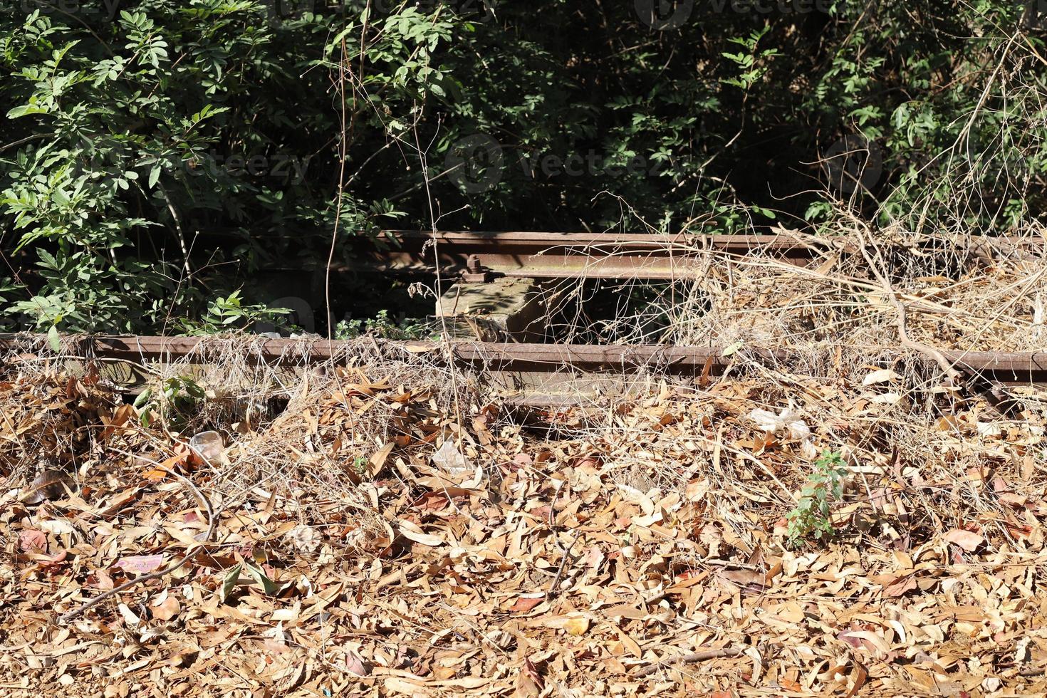 fragmentos del antiguo ferrocarril de haifa a damasco. foto