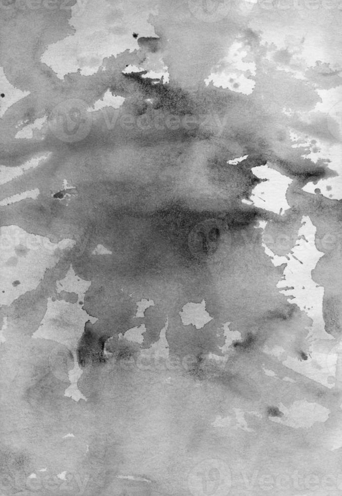 Watercolor old gray splash background texture. Vintage watercolour dirty monochrome backdrop. Stains on paper photo