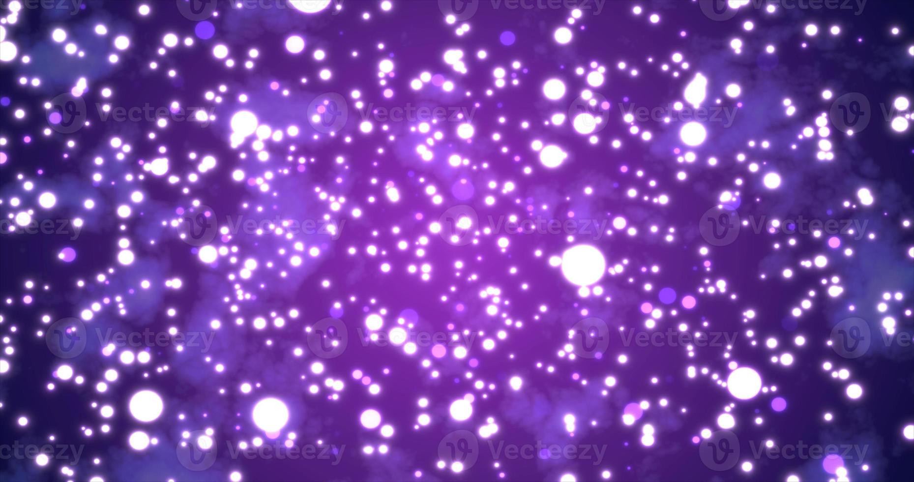 Abstract bright glowing festive purple circles with blur effect and energy magical bokeh on purple background. Abstract background photo