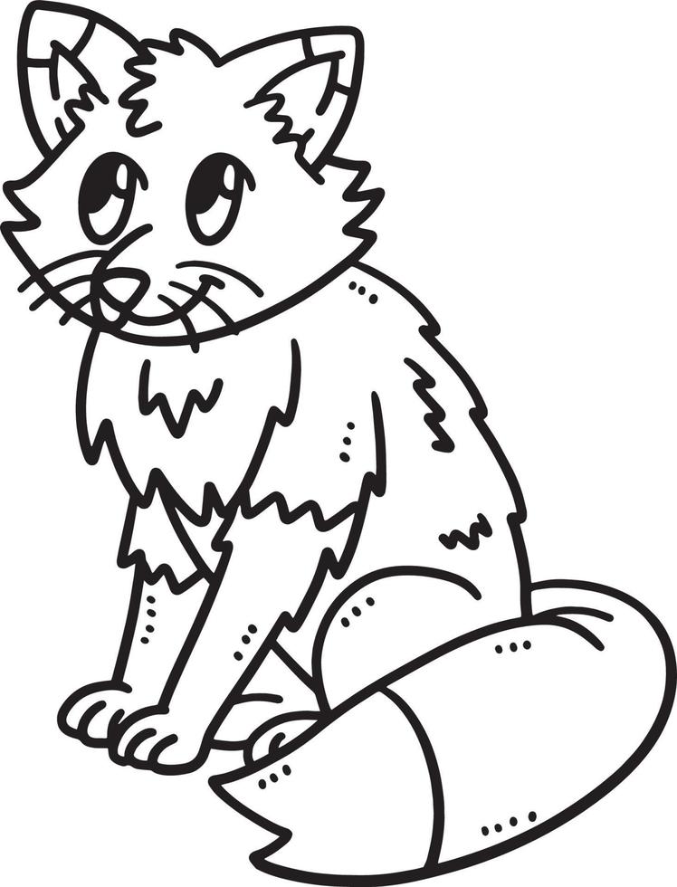 Baby Fox Isolated Coloring Page for Kids vector