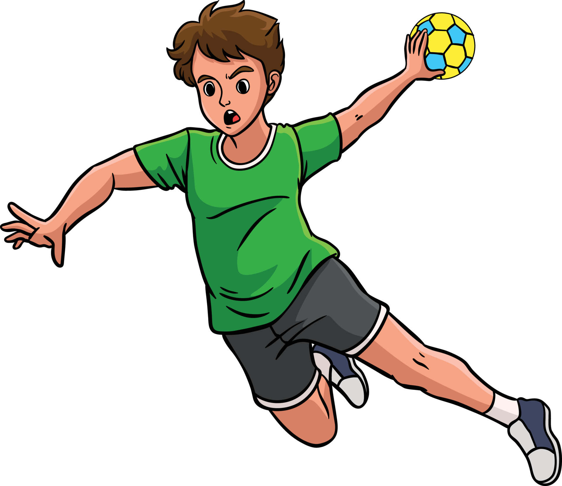 Handball Sports Cartoon Colored Clipart 17022894 Vector Art at Vecteezy