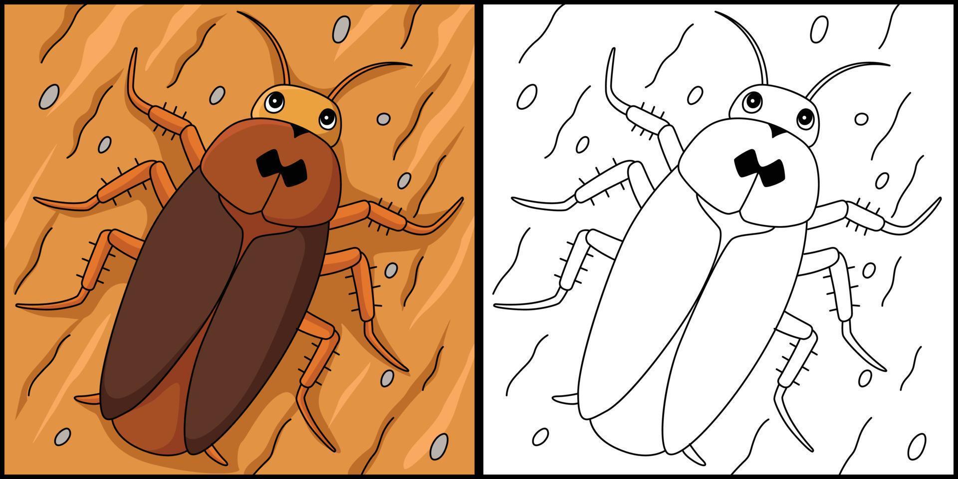 Cockroach Animal Coloring Page Illustration vector