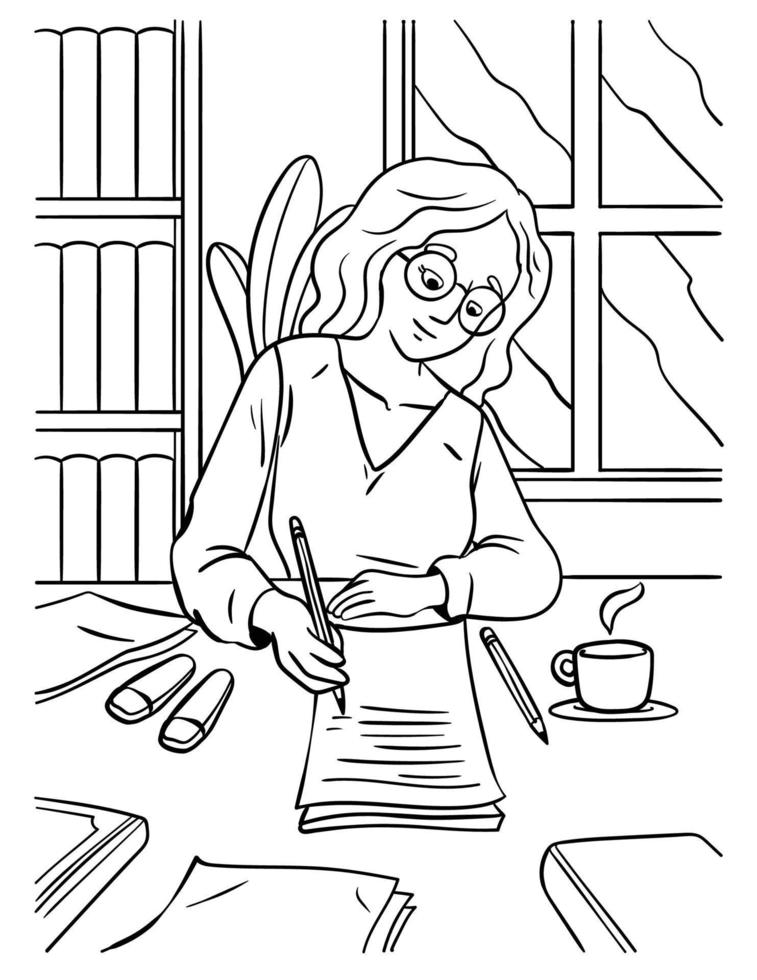 Author Coloring Page for Kids 17022935 Vector Art at Vecteezy